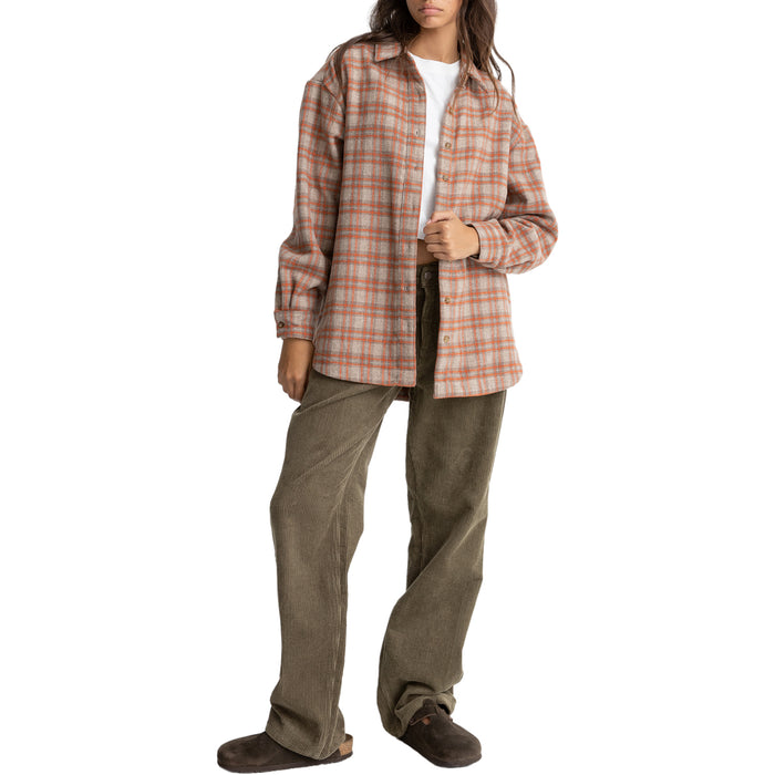 Rhythm Flannel Oversized Shirt - Women's Orange