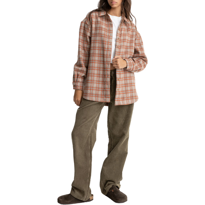 Rhythm Flannel Oversized Shirt - Women's Orange
