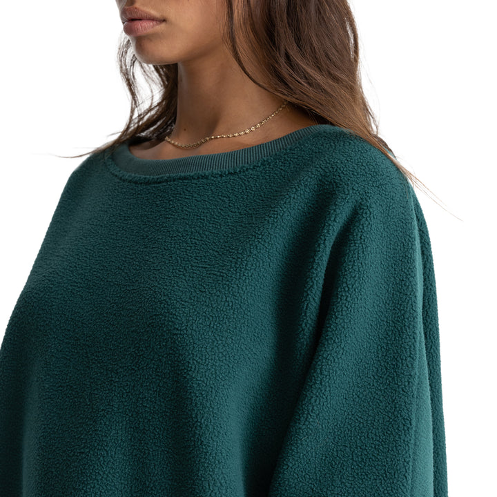 Rhythm Reverse Slouch Fleece Sweatshirt - Women's Sea Green