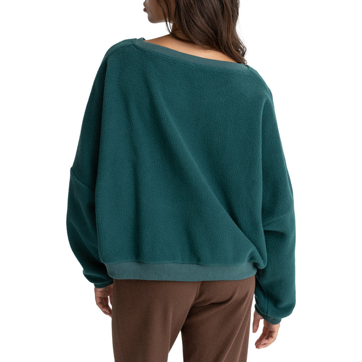 Rhythm Reverse Slouch Fleece Sweatshirt - Women's Sea Green
