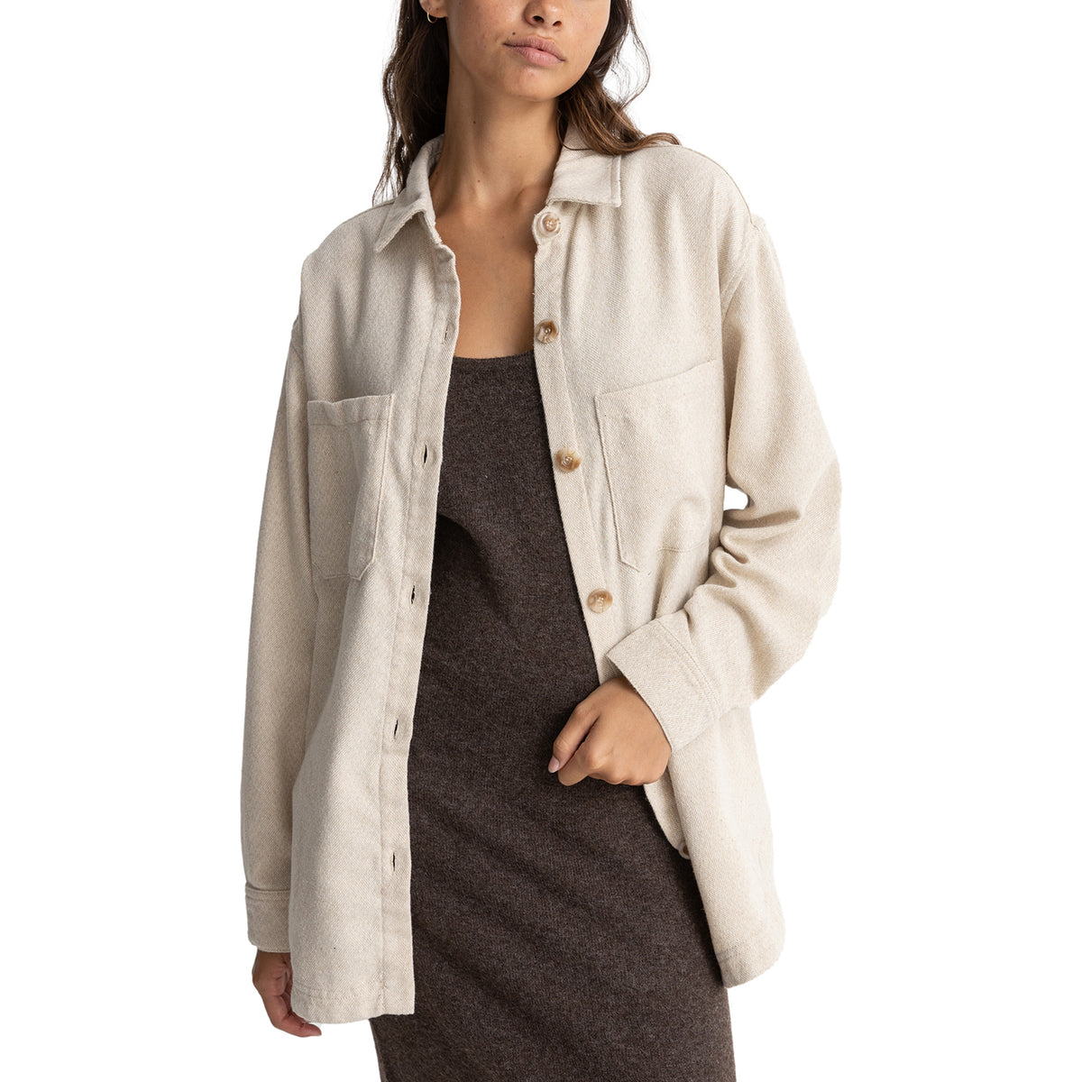 Rhythm Oyster Shacket - Women's Cream