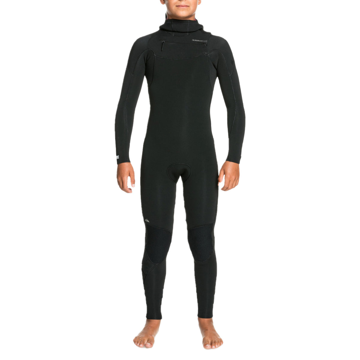Quiksilver 4/3 Everyday Sessions Chest Zip Hooded Wetsuit - Boys' Black