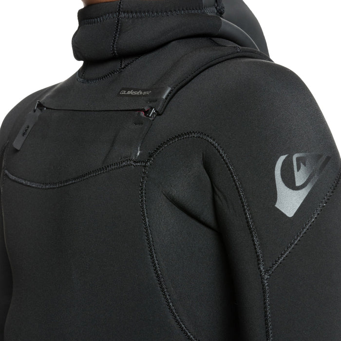 Quiksilver 4/3 Everyday Sessions Chest Zip Hooded Wetsuit - Boys' Black