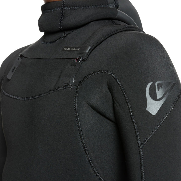 Quiksilver 4/3 Everyday Sessions Chest Zip Hooded Wetsuit - Boys' Black