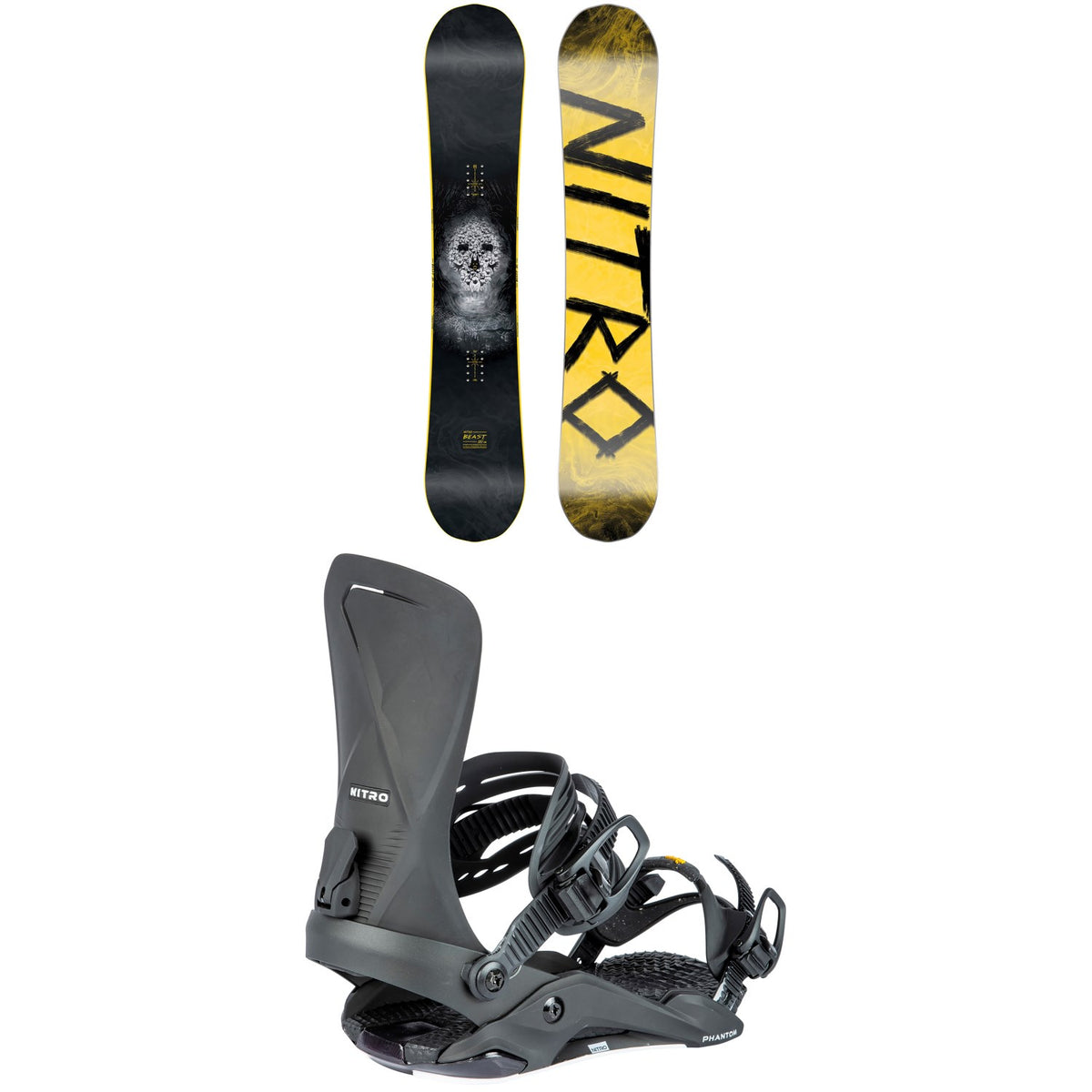 Nitro Beast Snowboard + Phantom Snowboard Bindings 2024
