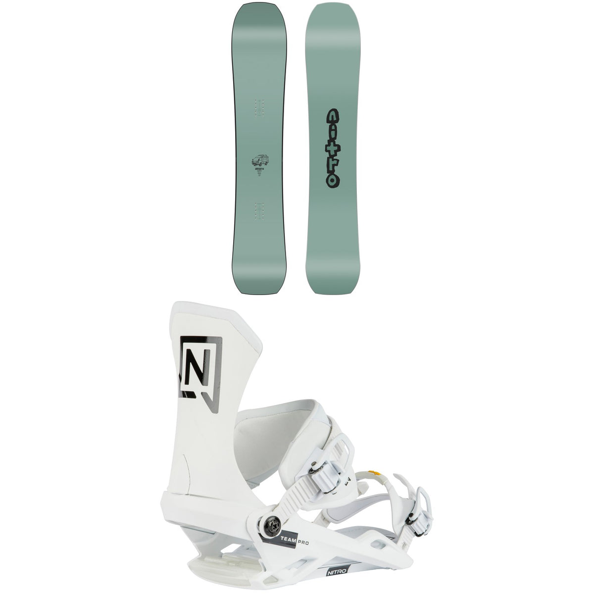 Nitro Banker Snowboard + Team Pro Snowboard Bindings 2024