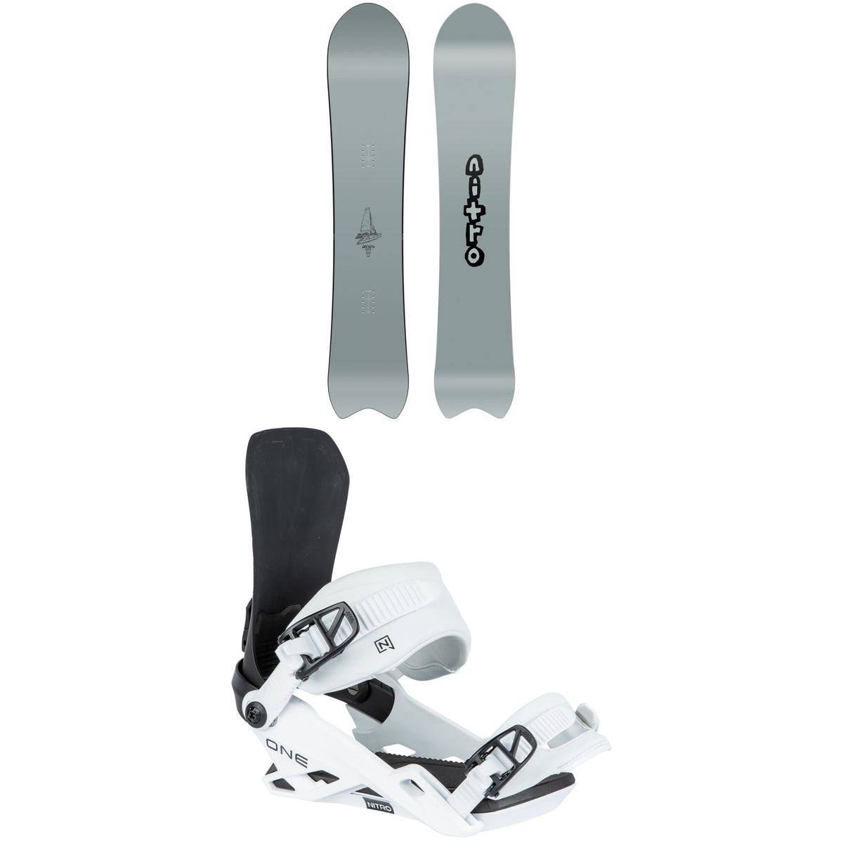 Nitro Dinghy Snowboard + One Snowboard Bindings 2024