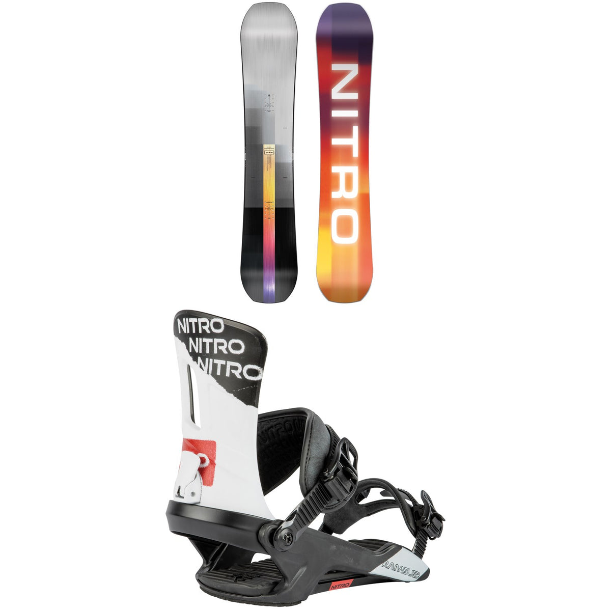 Nitro Team Snowboard + Rambler Snowboard Bindings 2024