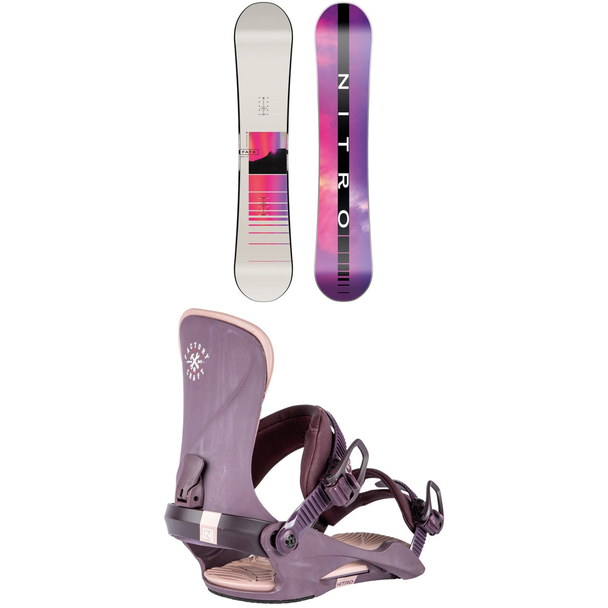Nitro Fate Snowboard + Cosmic Snowboard Bindings - Women's 2024