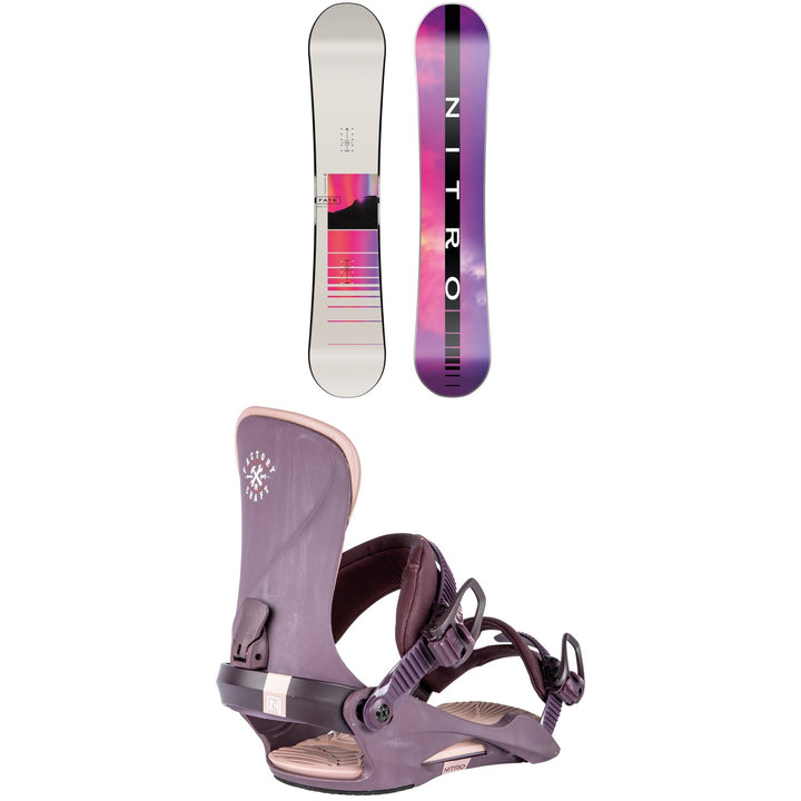 Nitro Fate Snowboard + Cosmic Snowboard Bindings - Women's 2024