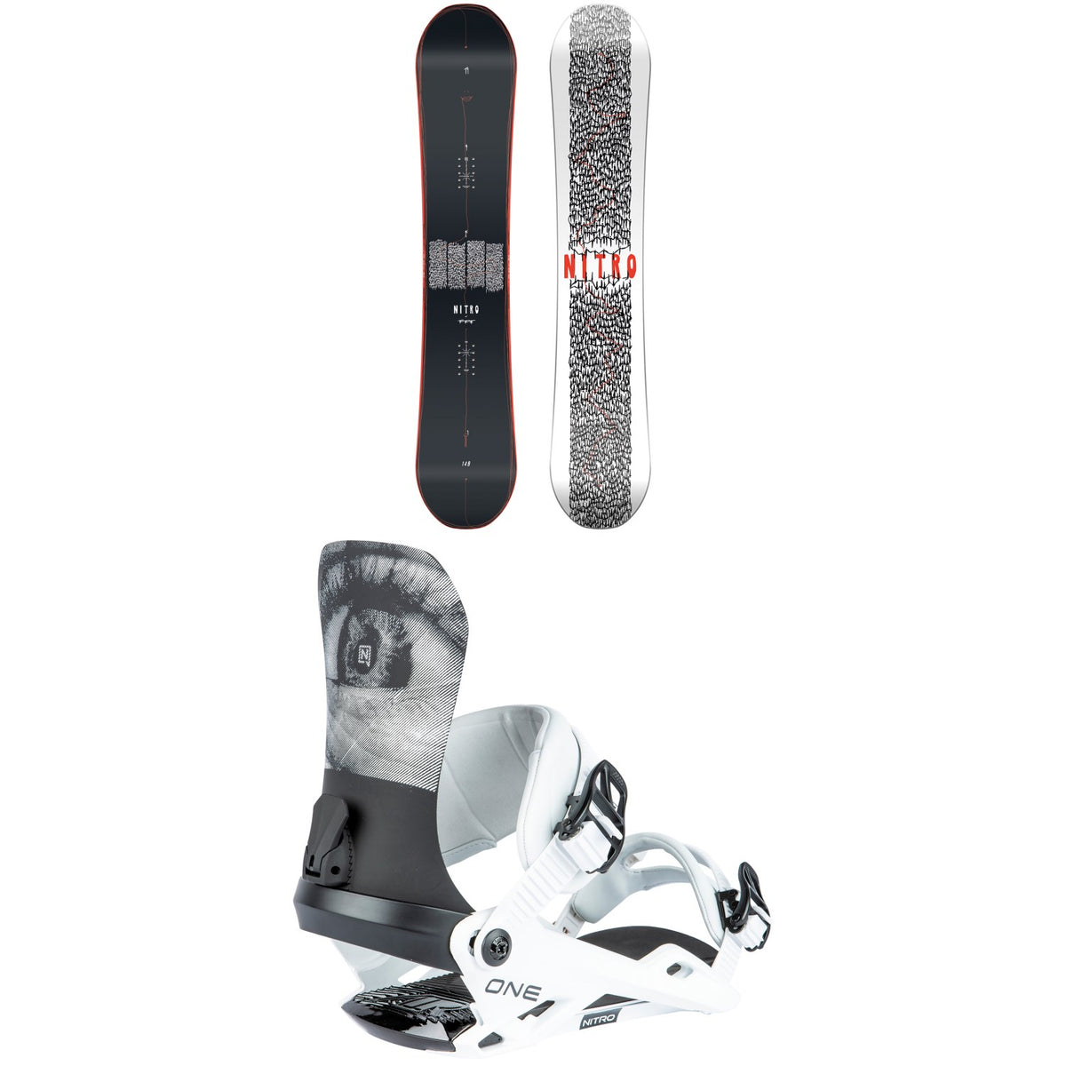 Nitro T1 X FFF Snowboard + One Snowboard Bindings 2024