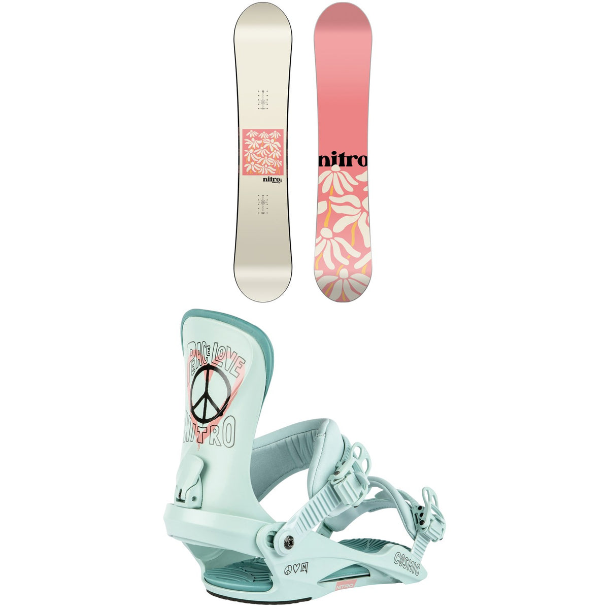 Nitro Mercy Snowboard + Cosmic Snowboard Bindings - Women's 2024