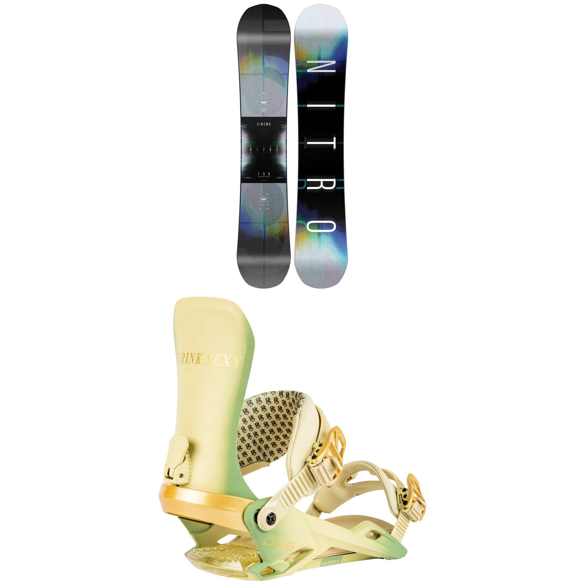 Nitro Cinema Snowboard + One Snowboard Bindings 2024