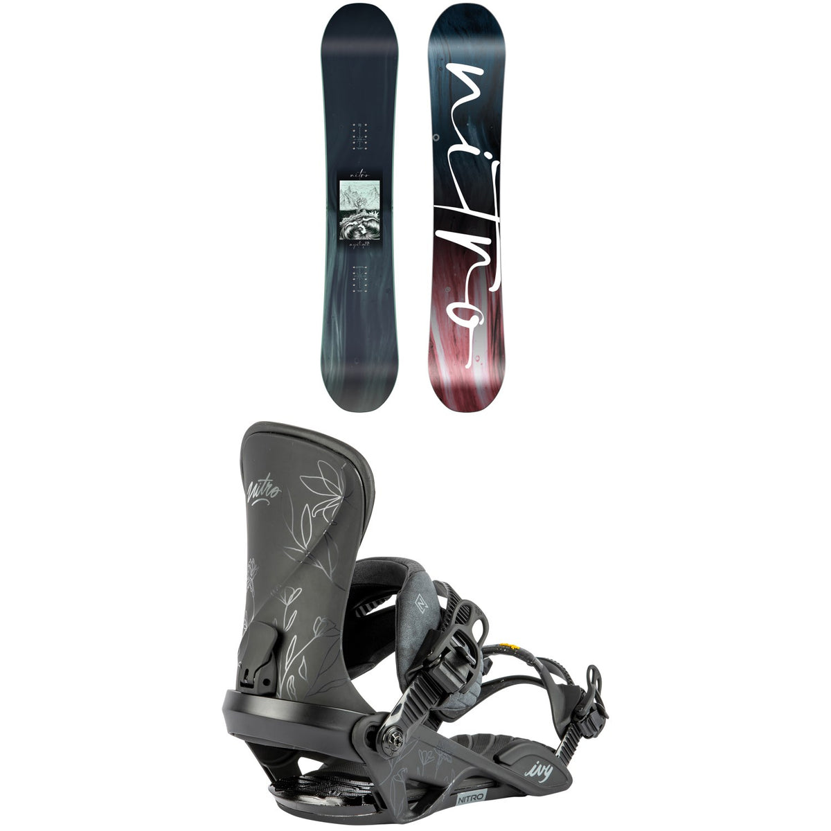 Nitro Mystique Snowboard + Ivy Snowboard Bindings - Women's 2024