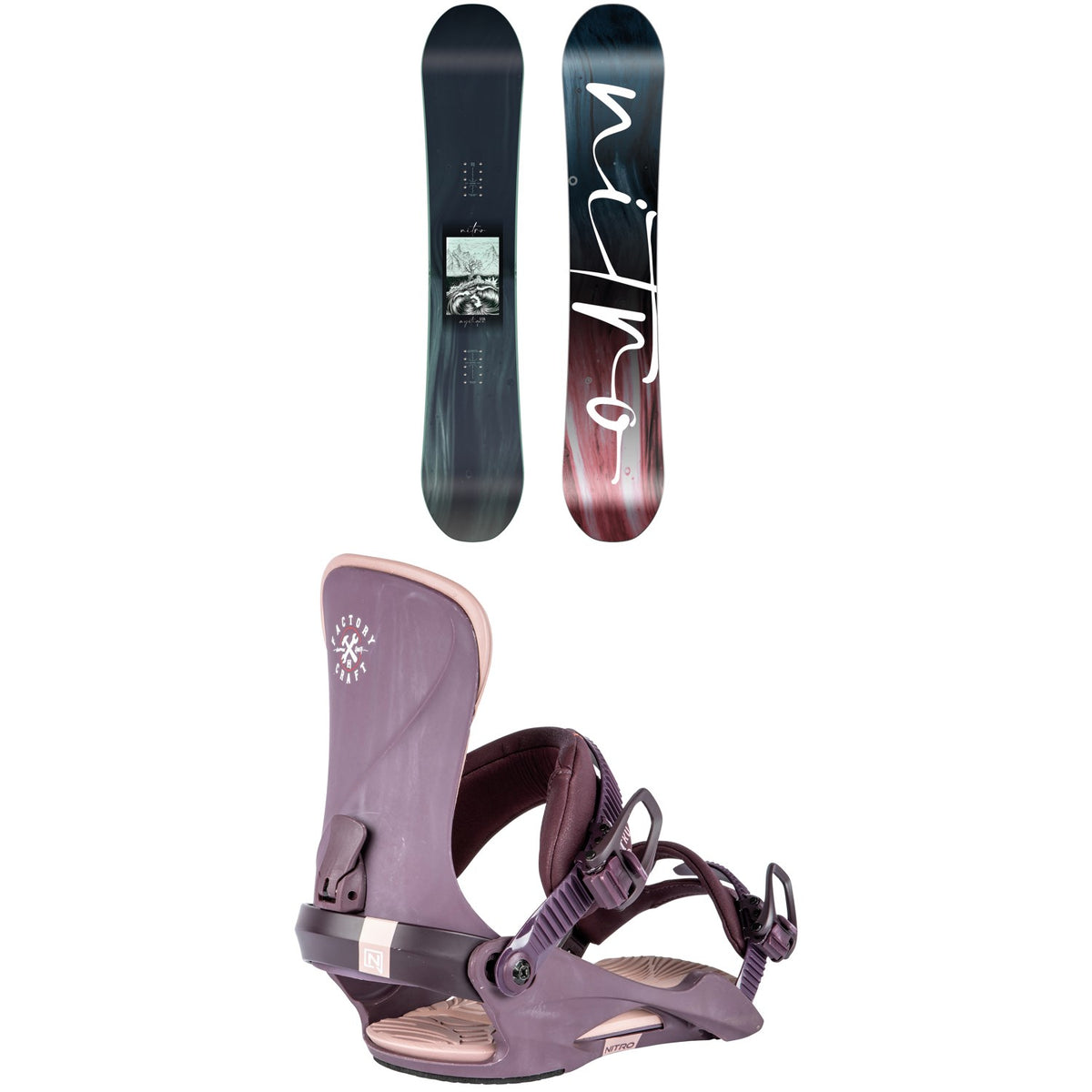 Nitro Mystique Snowboard + Cosmic Snowboard Bindings - Women's 2024