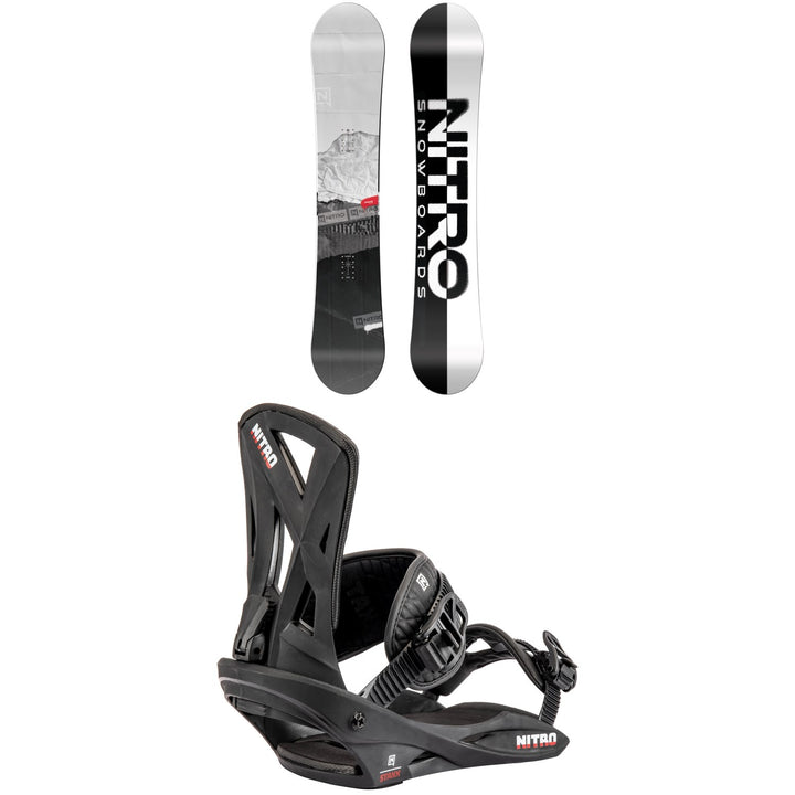 Nitro Prime Raw Snowboard + Staxx Snowboard Bindings 2025