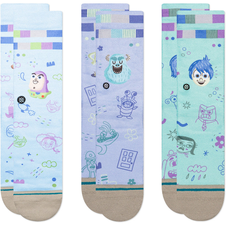 Stance Pixar by Ryan 3-Pack Socks - Kids' Blue