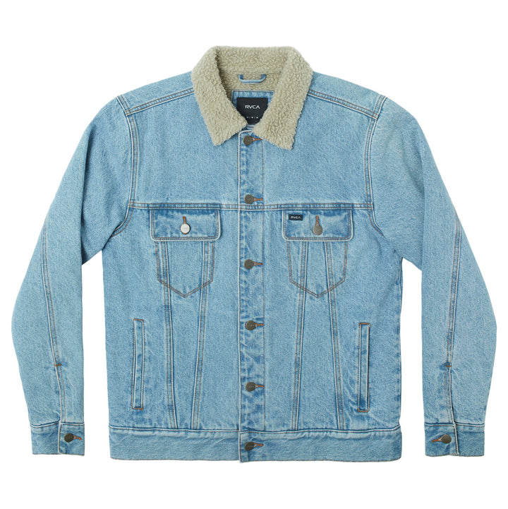 RVCA Waylon Denim Trucker Jacket - Men's Bleached Indigo