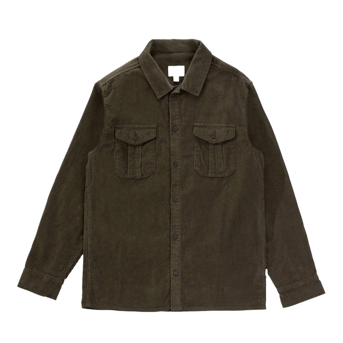 Rhythm Corduroy Long Sleeve Shirt - Men's Olive