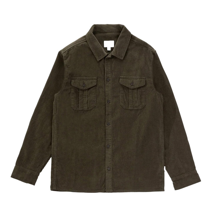 Rhythm Corduroy Long Sleeve Shirt - Men's Olive