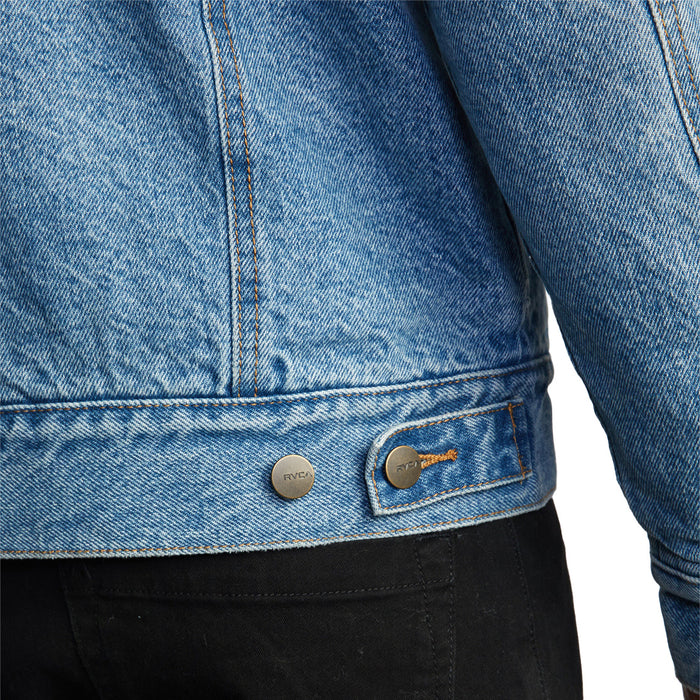 RVCA Waylon Denim Trucker Jacket - Men's Bleached Indigo