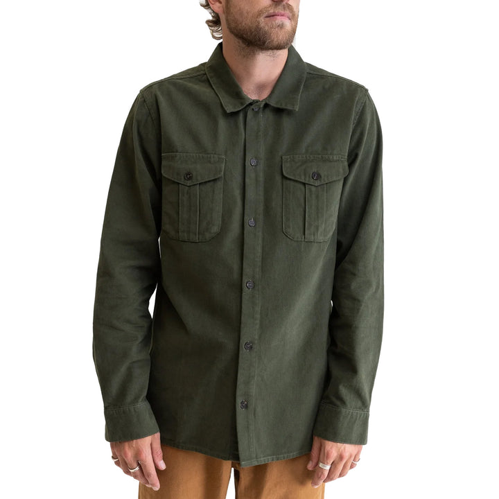 Rhythm Worn Path Long-Sleeve Shirt - Men's Kelp