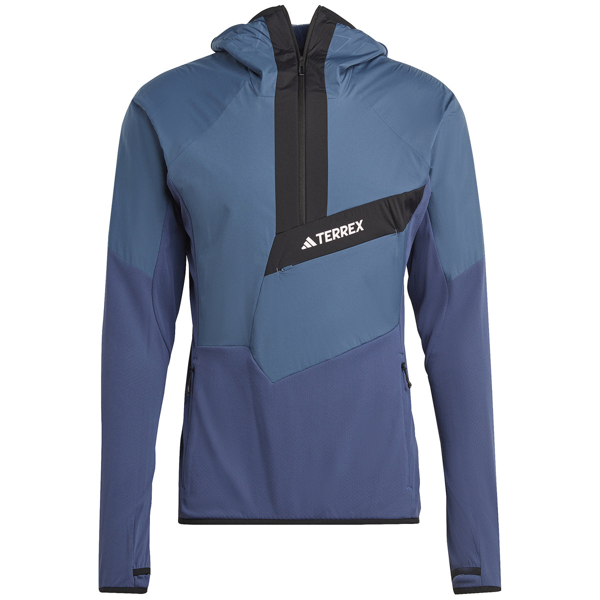 Adidas Terrex Techrock Ultralight 1/2 Zip Hooded Fleece - Men's Wonder Steel