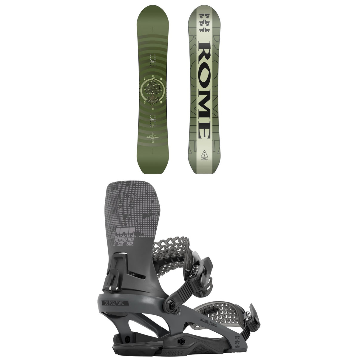 Rome Stale Crewzer Snowboard + D.O.D. Snowboard Bindings 2024