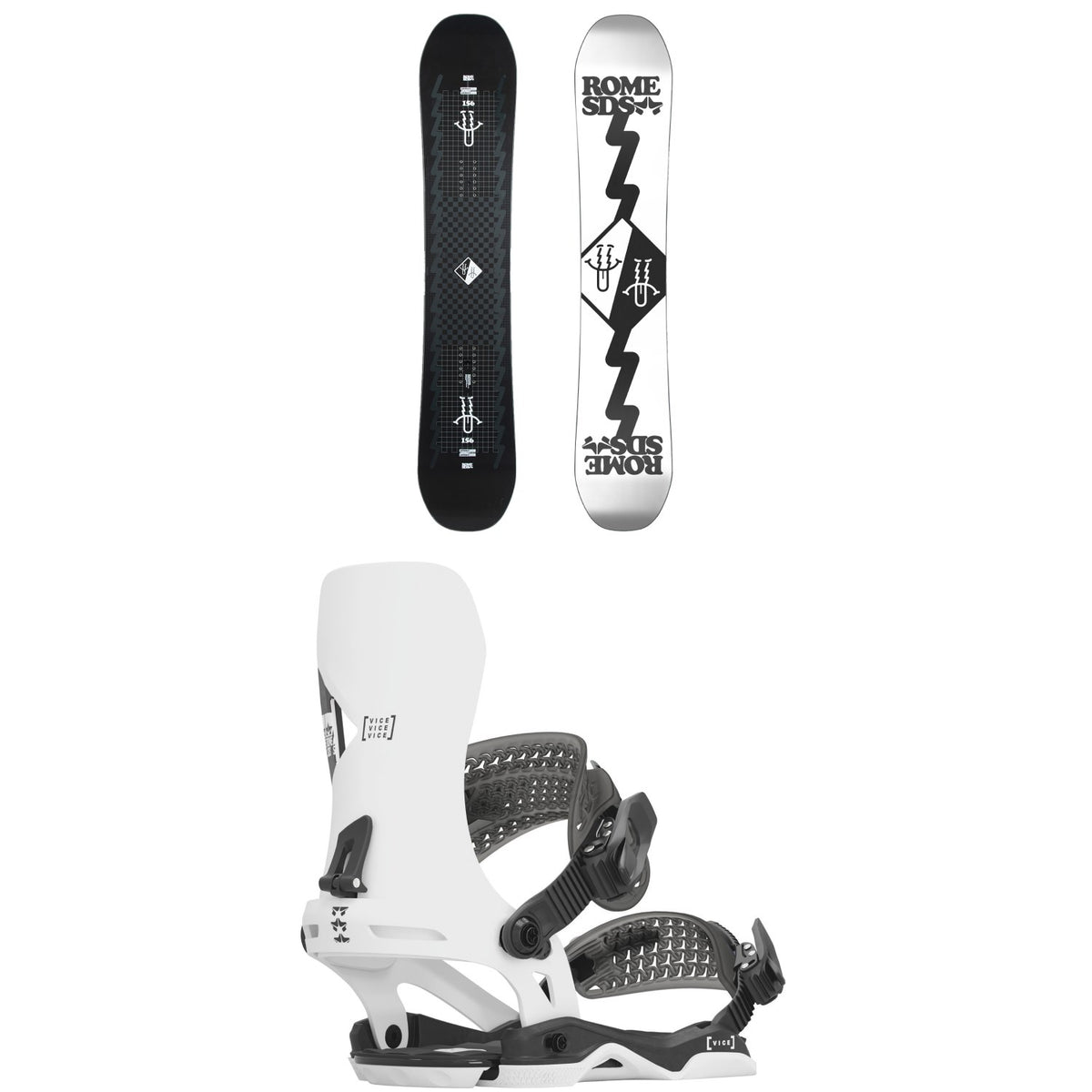 Rome Artifact Pro Snowboard + Vice Snowboard Bindings 2024