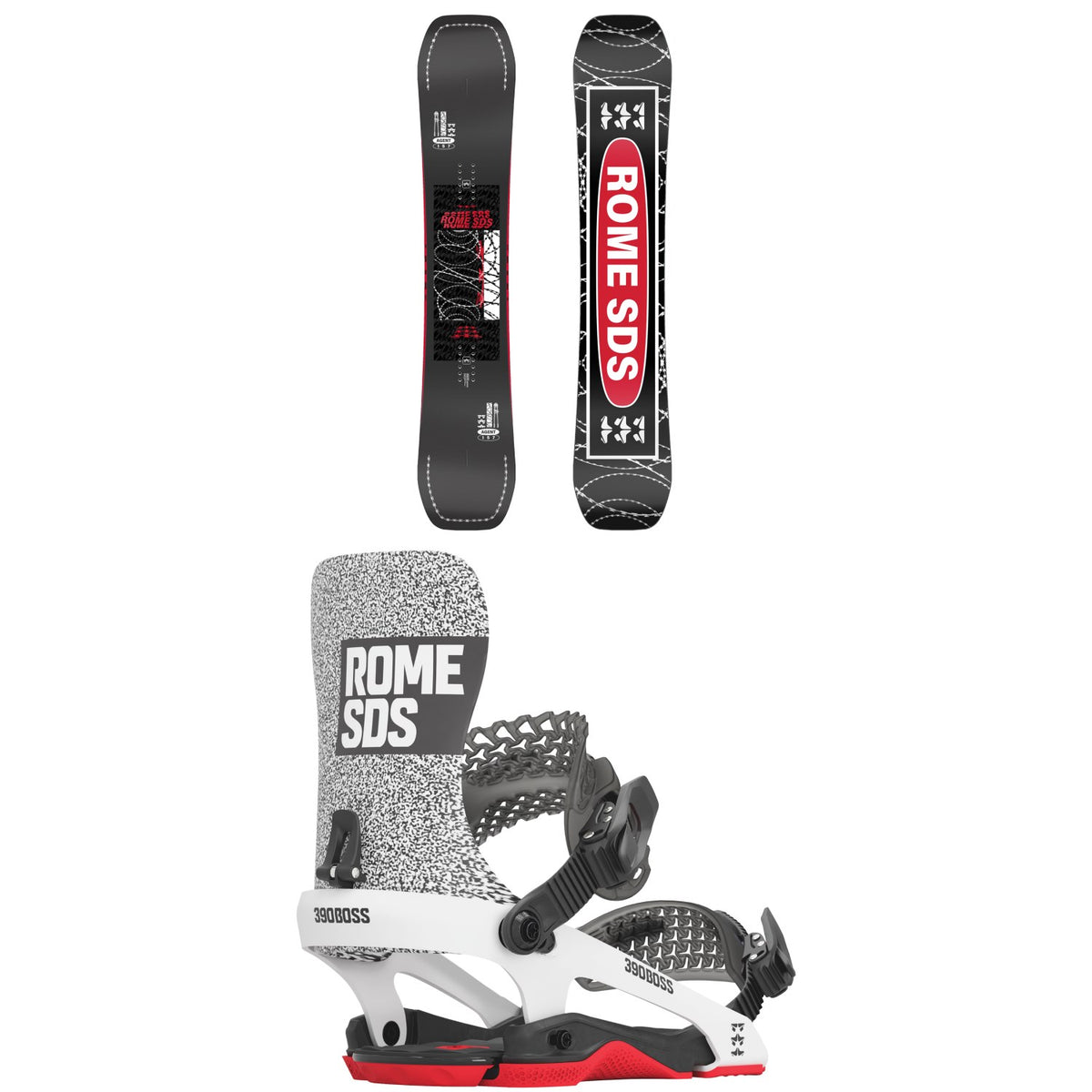 Rome Agent Snowboard + 390 Boss Snowboard Bindings 2024