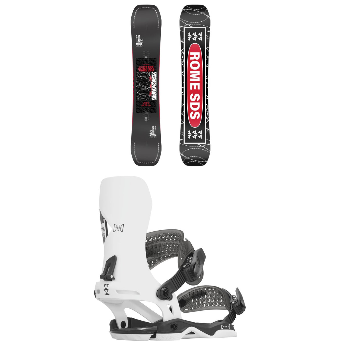 Rome Agent Snowboard + Vice Snowboard Bindings 2024