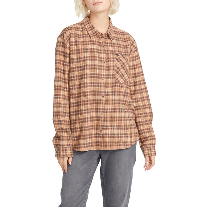 Volcom Plaid To Meet U Long-Sleeve Shirt - Women's Clay