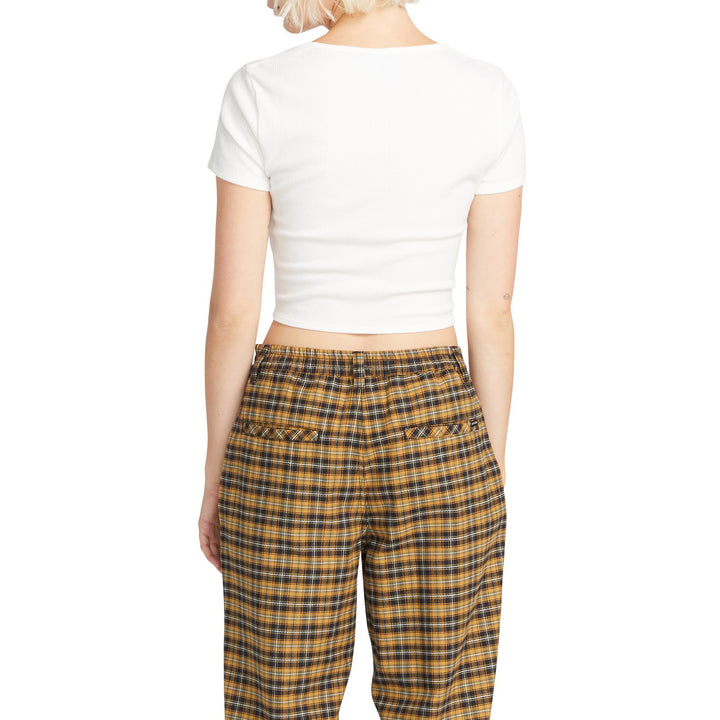 Volcom Lil Rib Tie Front Top - Women's Star White