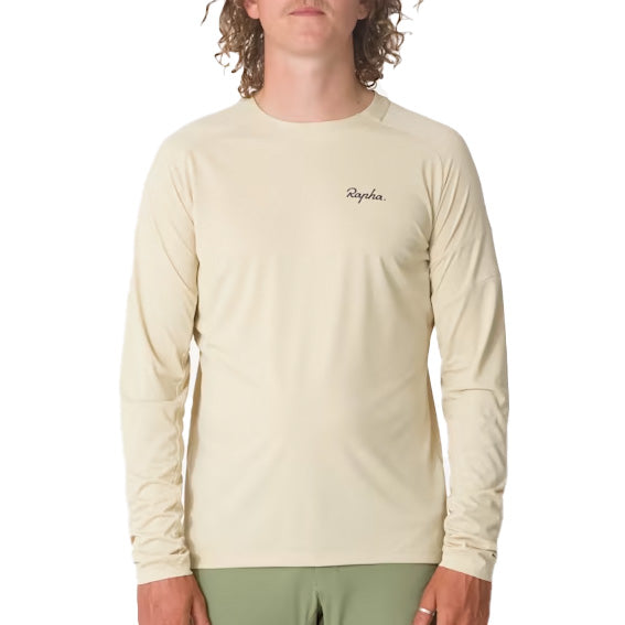 Rapha Trail Long-Sleeve Technical T-Shirt Sand/Dark Grey