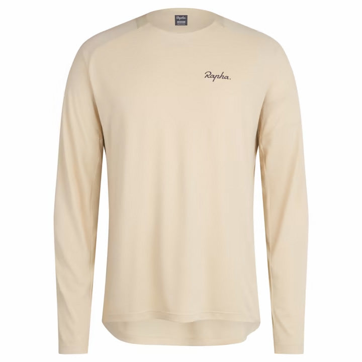 Rapha Trail Long-Sleeve Technical T-Shirt Sand/Dark Grey