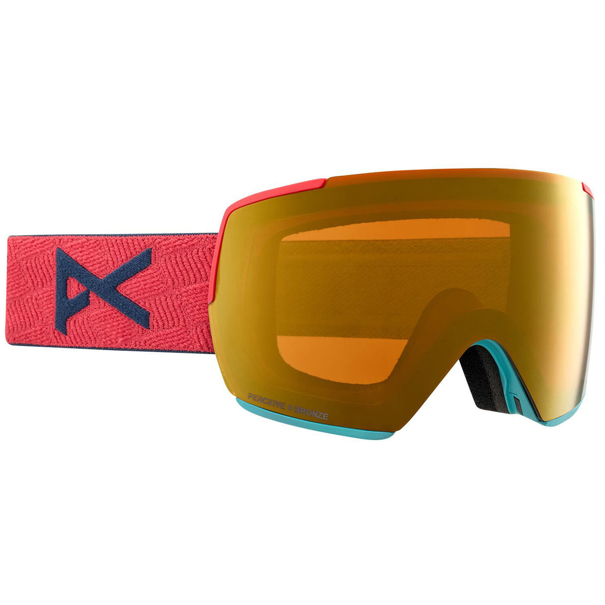 Anon M5 Low Bridge Fit Goggles Coral/Perceive Sunny Bronze+Perceive Cloudy Burst