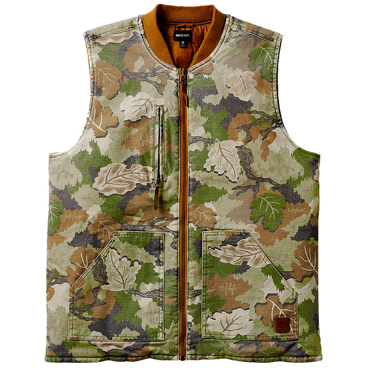 Brixton Builers Abraham Reversible Vest - Men's Leaf Camo/Golden Brown