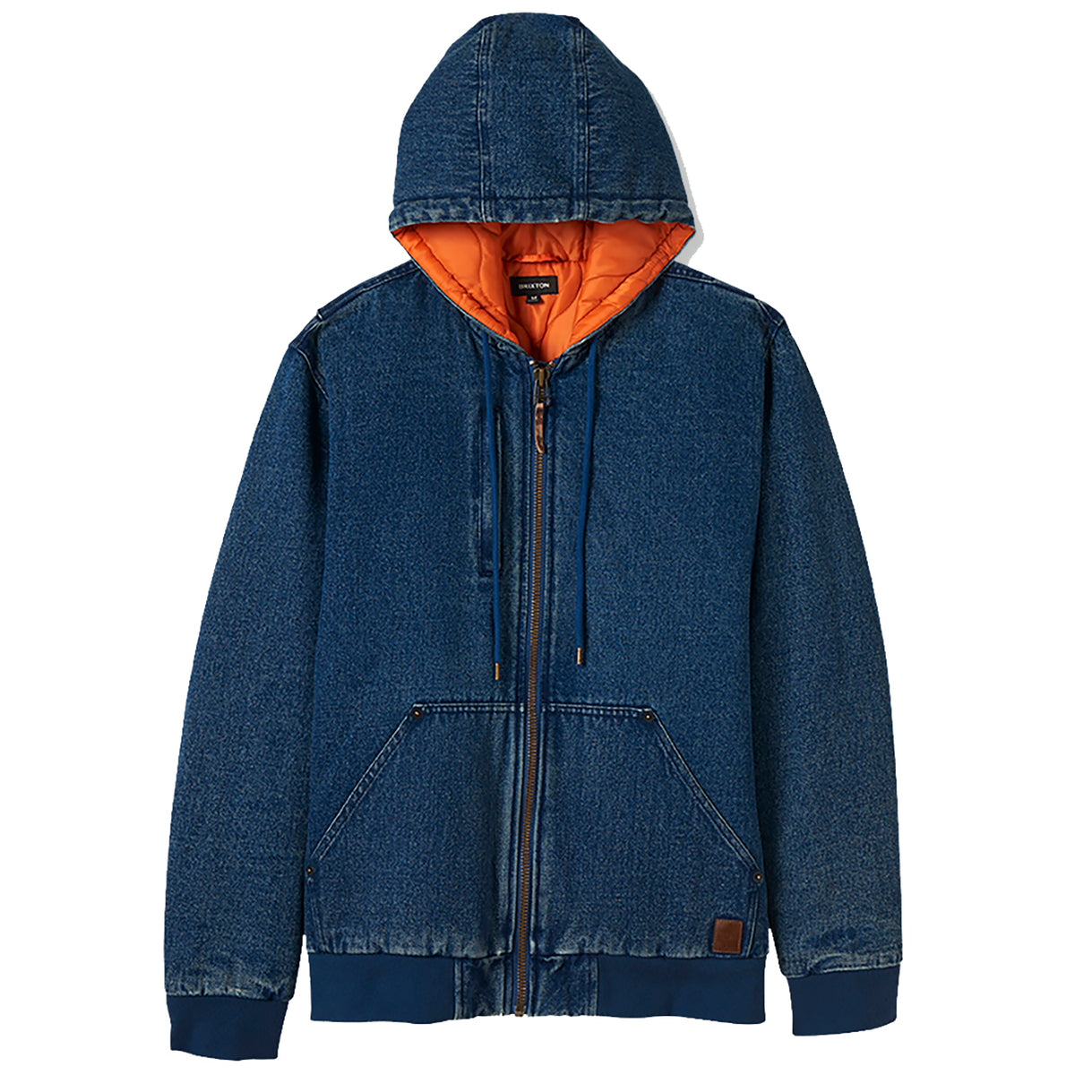 Brixton Builders Zip Hood Jacket - Men's Medium Wash Indigo