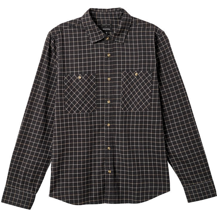 Brixton Savile Stretch Long-Sleeve Shirt - Men's Washed Black/Window Plaid