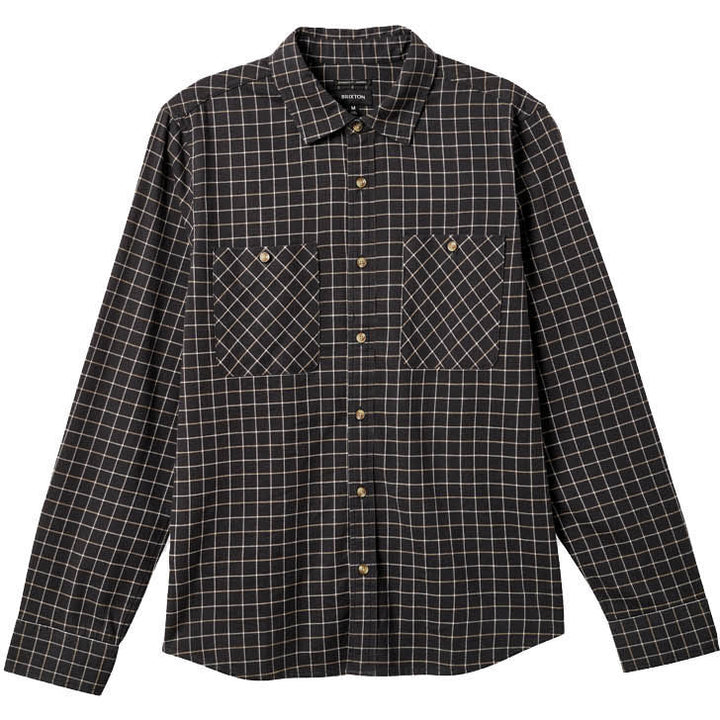 Brixton Savile Stretch Long-Sleeve Shirt - Men's Washed Black/Window Plaid