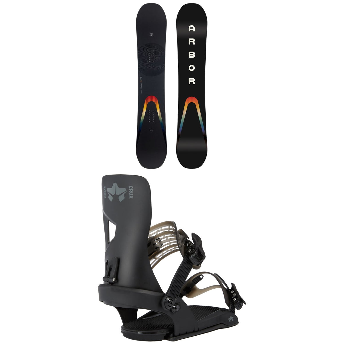 Arbor Formula Camber Snowboard + Rome Crux SE Snowboard Bindings
