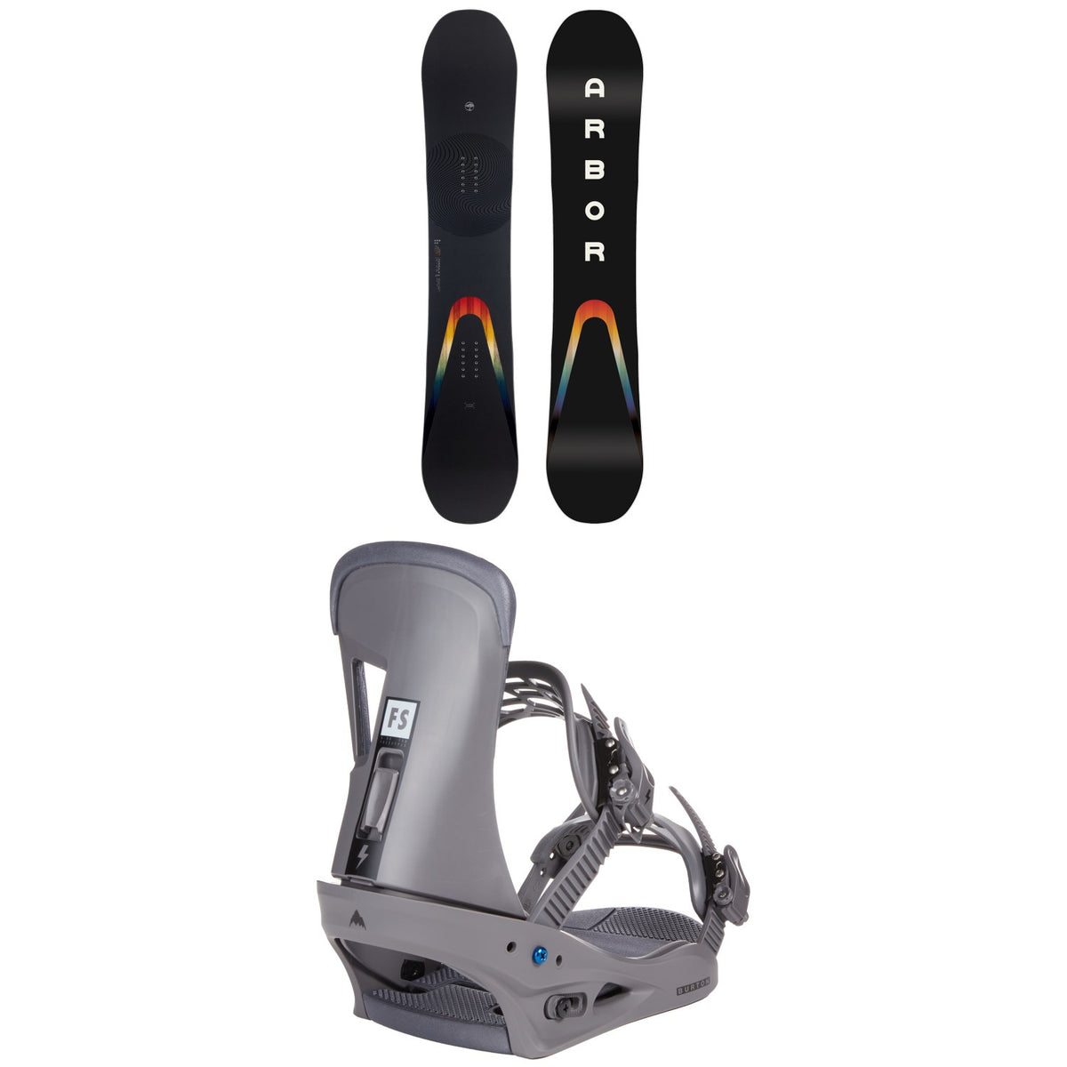 Arbor Formula Camber Snowboard + Burton Freestyle Snowboard Bindings