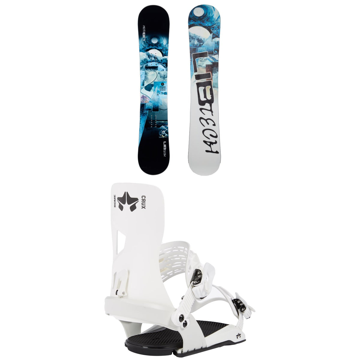 Lib Tech Skate Banana BTX Snowboard + Rome Crux SE Snowboard Bindings
