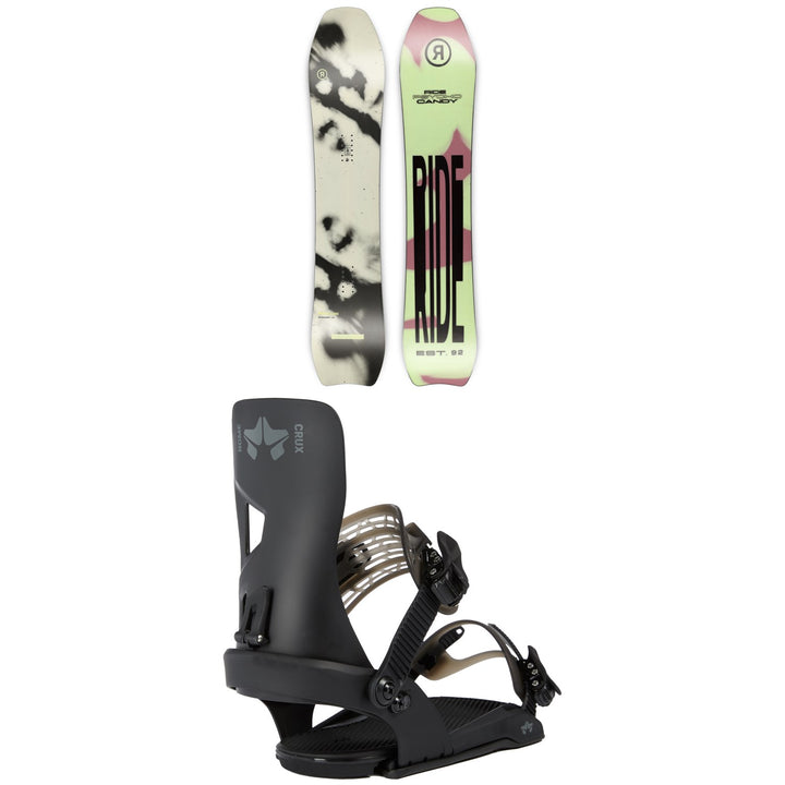 Ride Psychocandy Snowboard + Rome Crux SE Snowboard Bindings