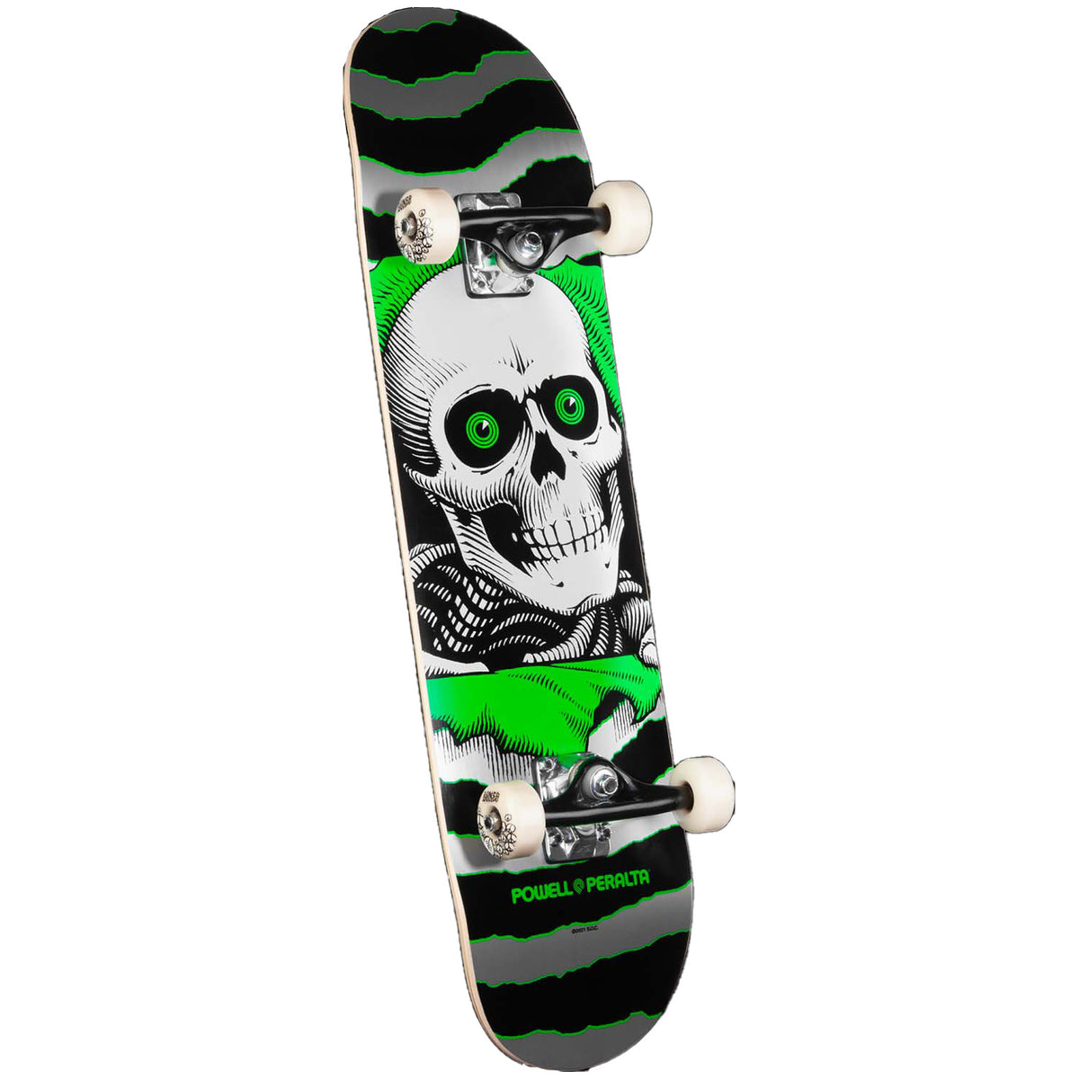 Powell Peralta Ripper One Off Silver/Green Birch 8.0 Skateboard Complete