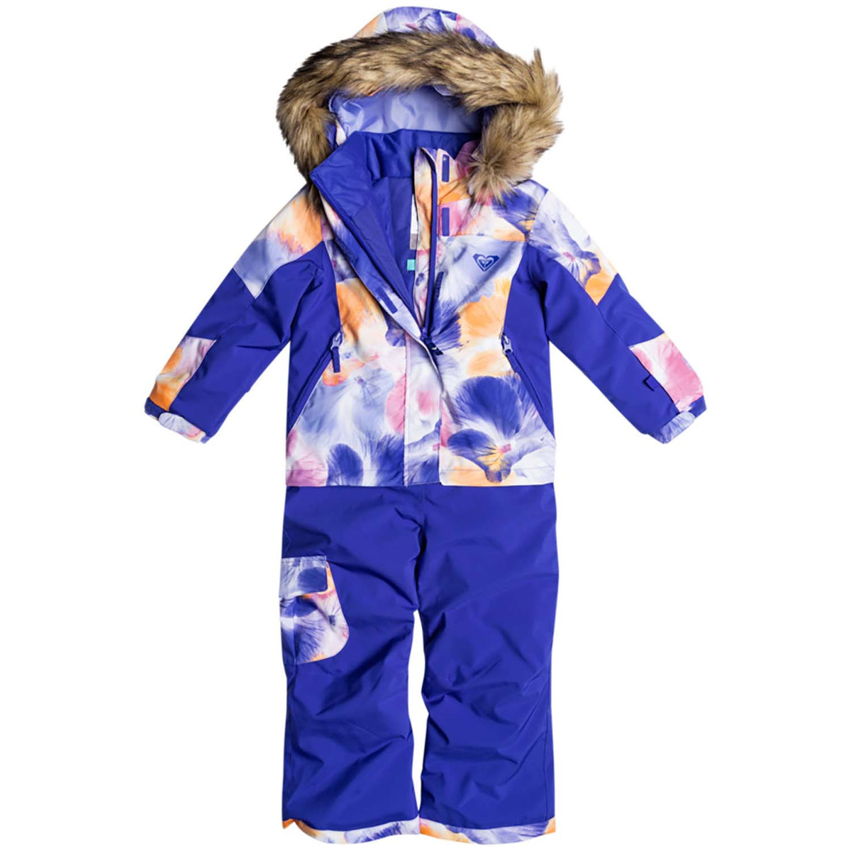 Roxy Sparrow Jumpsuit - Toddler Girls' Bright White Pansy Pansy RG