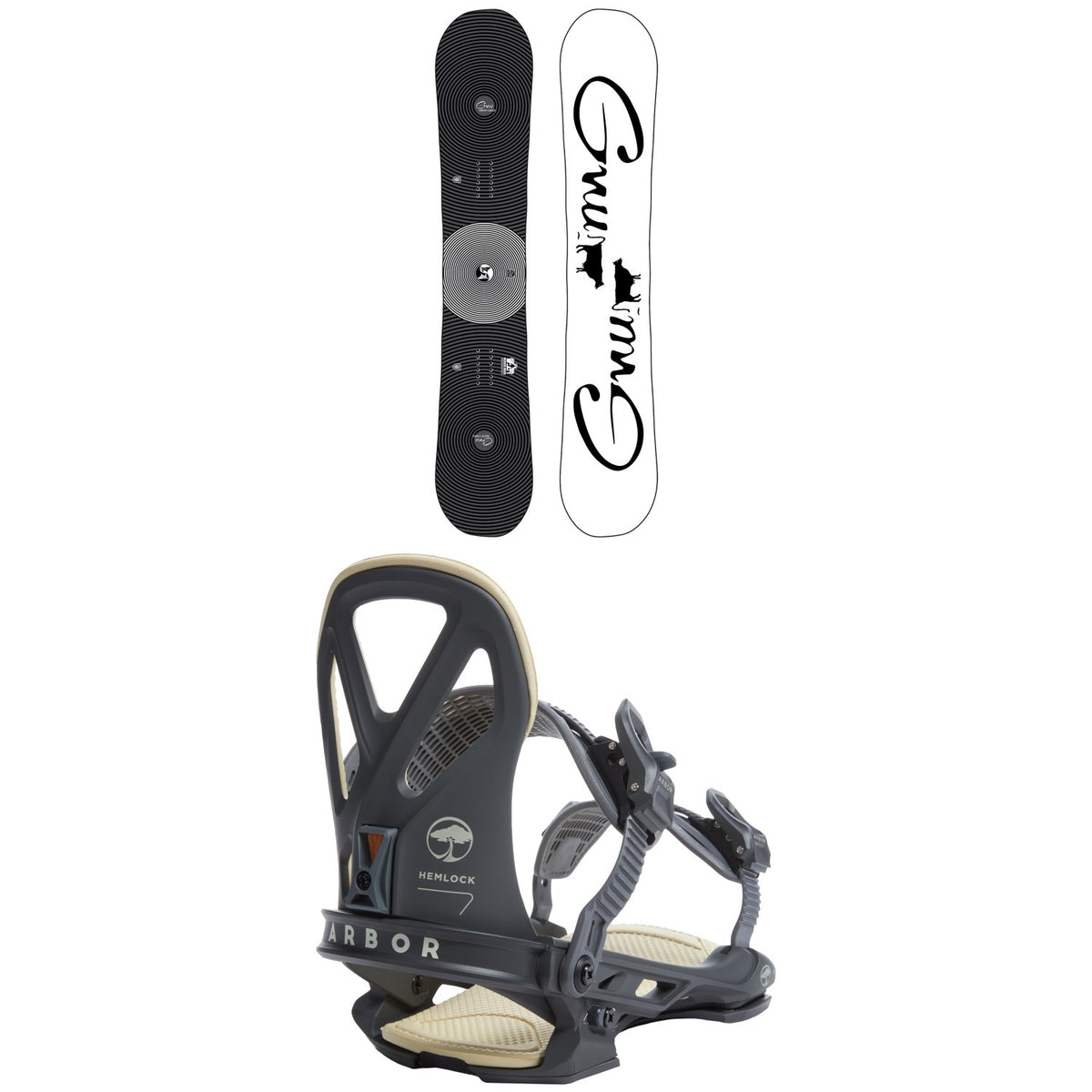 GNU Riders Choice Asym C2X Snowboard + Arbor Hemlock LTD Snowboard Bindings 2023