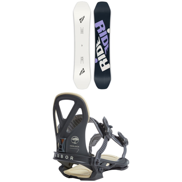 Ride Zero Snowboard + Arbor Hemlock LTD Snowboard Bindings 2023