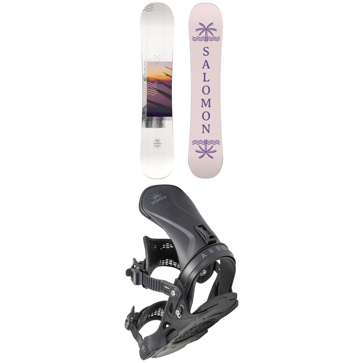 Salomon Lotus Snowboard + Arbor Sequoia Snowboard Bindings - Women's 2023