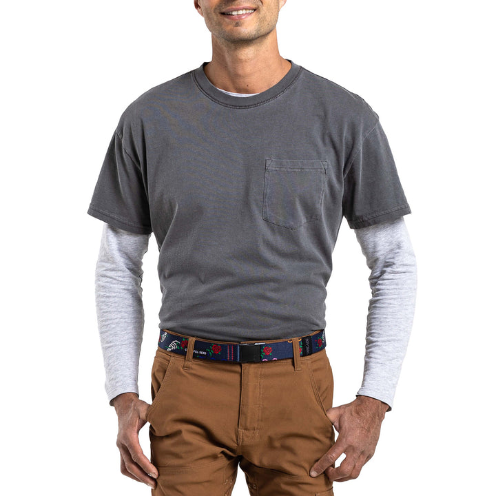 Arcade Grateful Dead Skelton Bear Slim Belt Navy